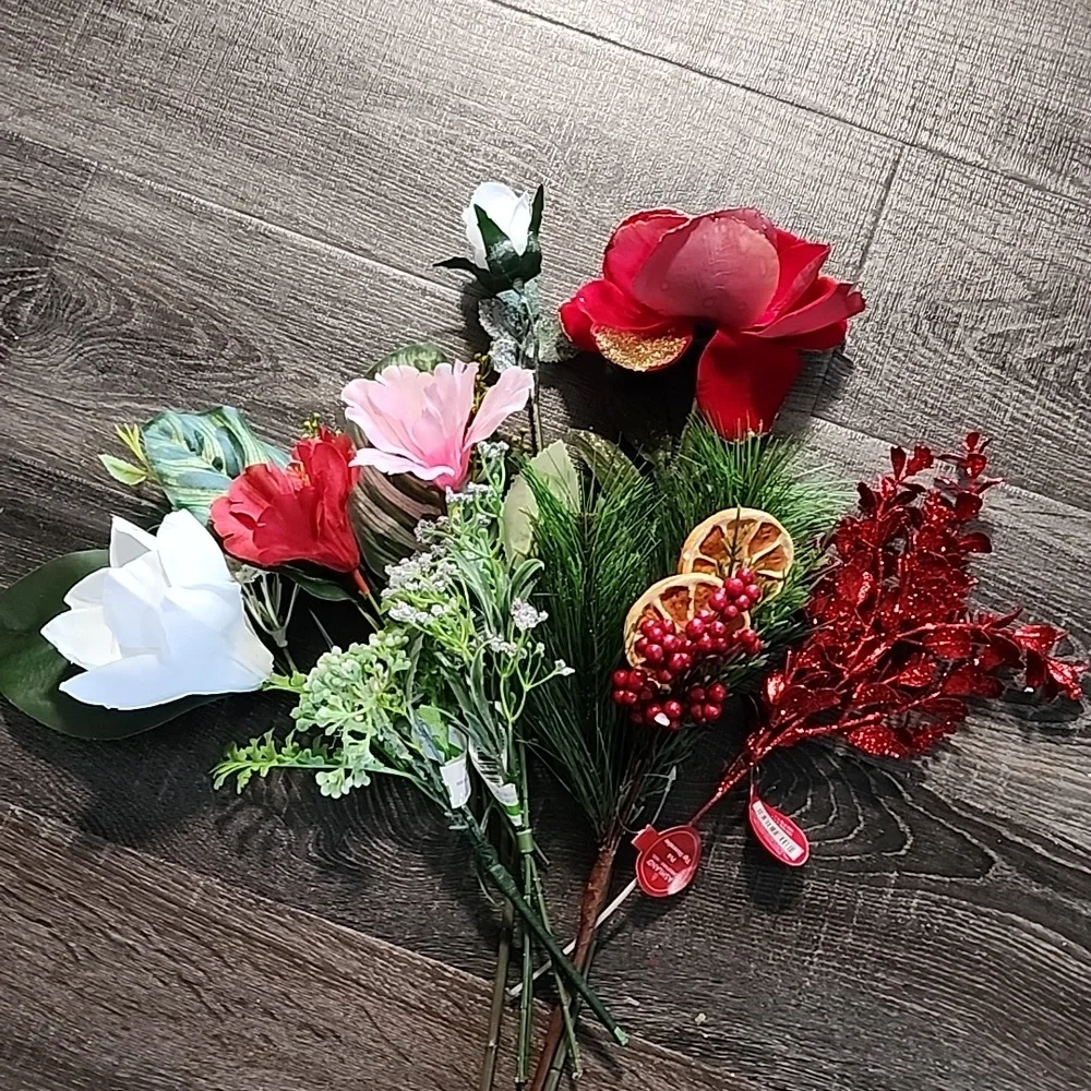 9x Ashland faux floral Stems / Picks